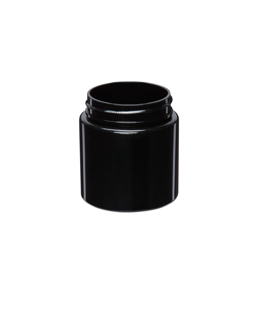 4oz Glossy Black Plastic Jar